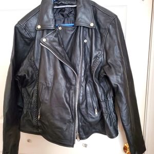 LEATHER Biker jacket sz xl